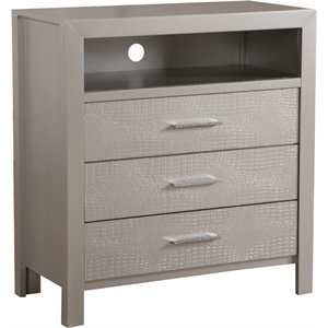 glory furniture glades 6 drawer tv stand in silver champagne