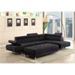 Glory Furniture Riveredge Twill Fabric Sectional in Black
