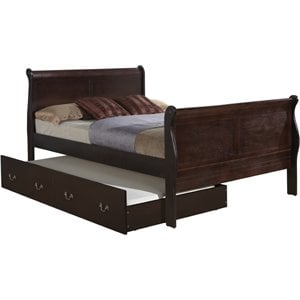 Glory Furniture Louis Phillipe Full Trundle Bed in Cappuccino