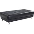 Glory Furniture Riveredge Faux Leather Milan Ottoman in Black