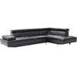 Glory Furniture Riveredge Faux Leather Sectional in Black