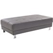 Glory Furniture Riveredge Faux Leather Milan Ottoman in Gray