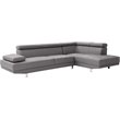 Glory Furniture Riveredge Faux Leather Sectional in Gray