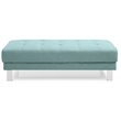 Glory Furniture Riveredge Twill Fabric Milan Ottoman in Teal