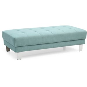 Glory Furniture Riveredge Twill Fabric Milan Ottoman in Teal