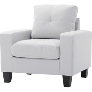 Glory Furniture Newbury Faux Leather Club Chair in White