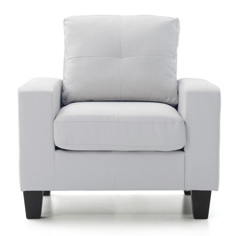 Glory Furniture Newbury Faux Leather Club Chair in White
