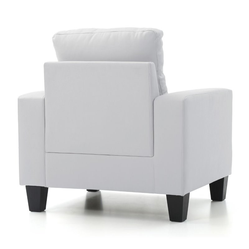 Glory Furniture Newbury Faux Leather Club Chair in White