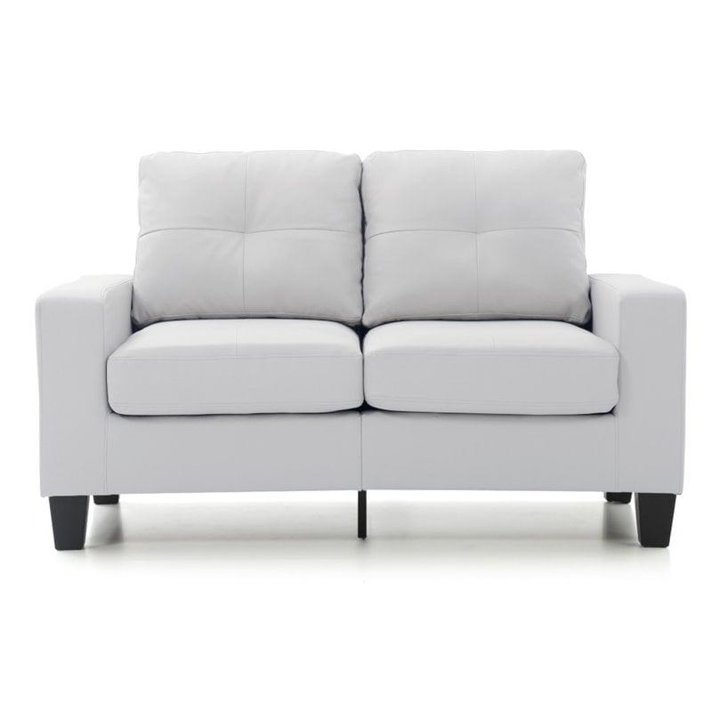 Glory Furniture Newbury Faux Leather Modular Loveseat in White