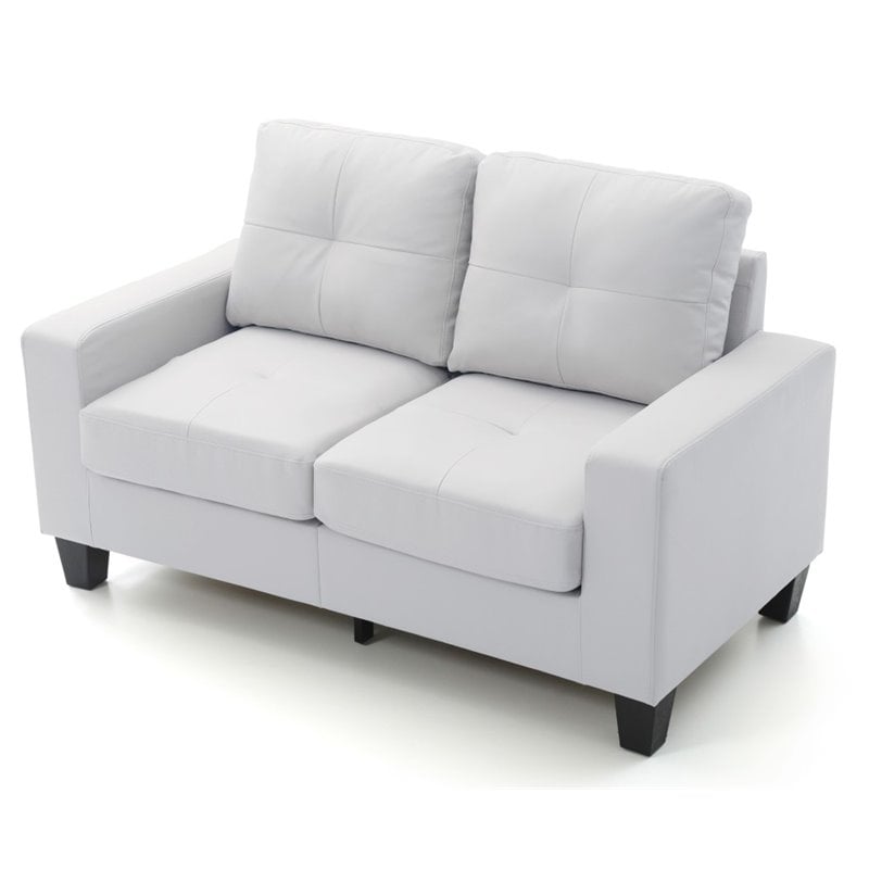 Glory Furniture Newbury Faux Leather Modular Loveseat in White