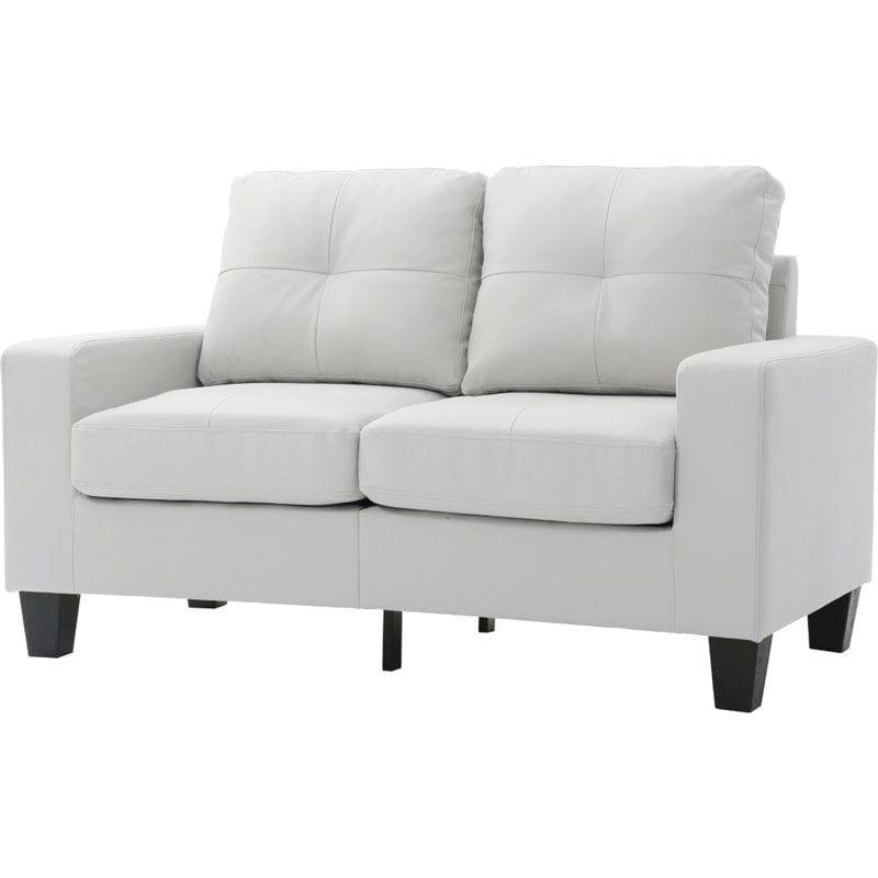 Glory Furniture Newbury Faux Leather Modular Loveseat in White