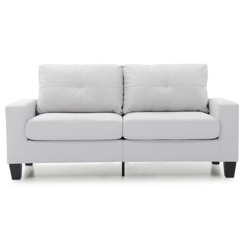 Glory Furniture Newbury Faux Leather Modular Sofa in White
