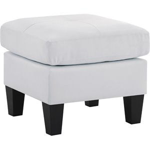 Glory Furniture Newbury Faux Leather Ottoman in White