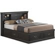 Glory Furniture Louis Phillipe King Storage Bed in Black