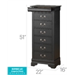 Glory Furniture Louis Phillipe 7-Drawers Bedroom Lingerie Chest in Black