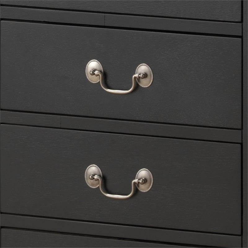 Glory Furniture Louis Phillipe 7-Drawers Bedroom Lingerie Chest in Black