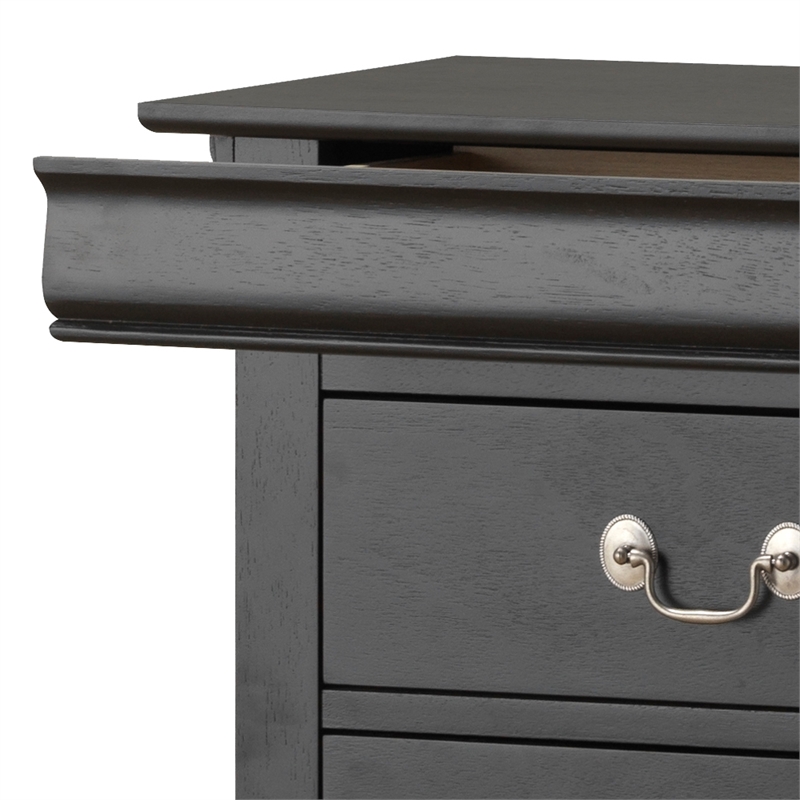 Glory Furniture Louis Phillipe 7-Drawers Bedroom Lingerie Chest in Black