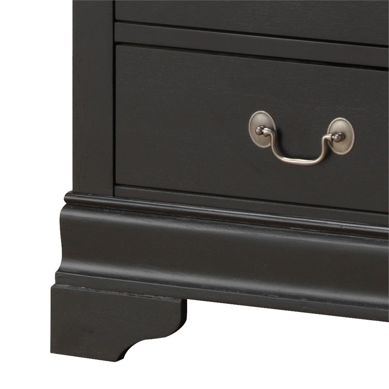 Glory Furniture Louis Phillipe 7-Drawers Bedroom Lingerie Chest in Black