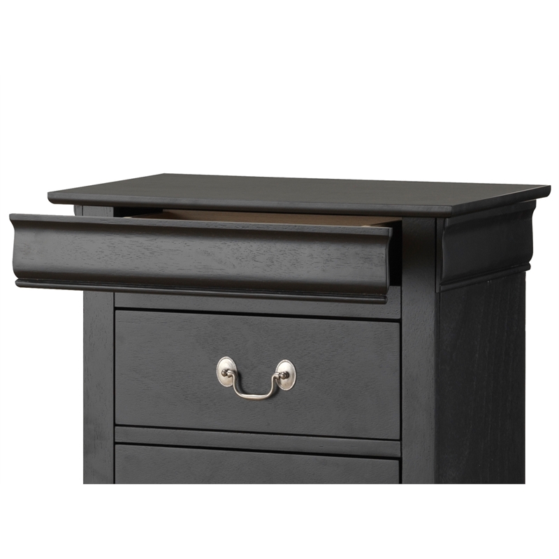 Glory Furniture Louis Phillipe 7-Drawers Bedroom Lingerie Chest in Black