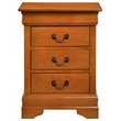Glory Furniture Louis Phillipe 3 Drawer Nightstand in Oak