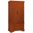 Glory Furniture Louis Phillipe 2 Drawer Armoire in Oak