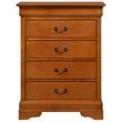 Glory Furniture Louis Phillipe Wood Veneer 4-Drawer Bedroom Chest in Oak