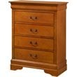 Glory Furniture Louis Phillipe Wood Veneer 4-Drawer Bedroom Chest in Oak
