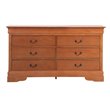 Glory Furniture Louis Phillipe 6 Drawer Dresser in Oak
