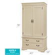 Glory Furniture Louis Phillipe 2 Drawer Armoire in Beige