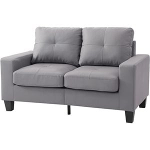 Glory Furniture Newbury Faux Leather Modular Loveseat in Gray