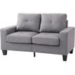 Glory Furniture Newbury Faux Leather Modular Loveseat in Gray