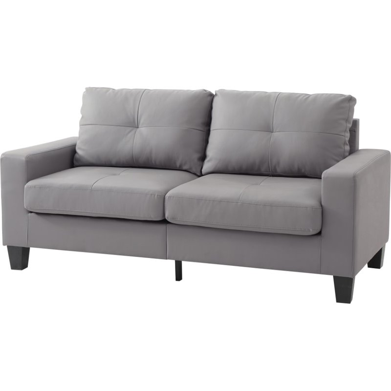 Glory Furniture Newbury Faux Leather Modular Sofa in Gray