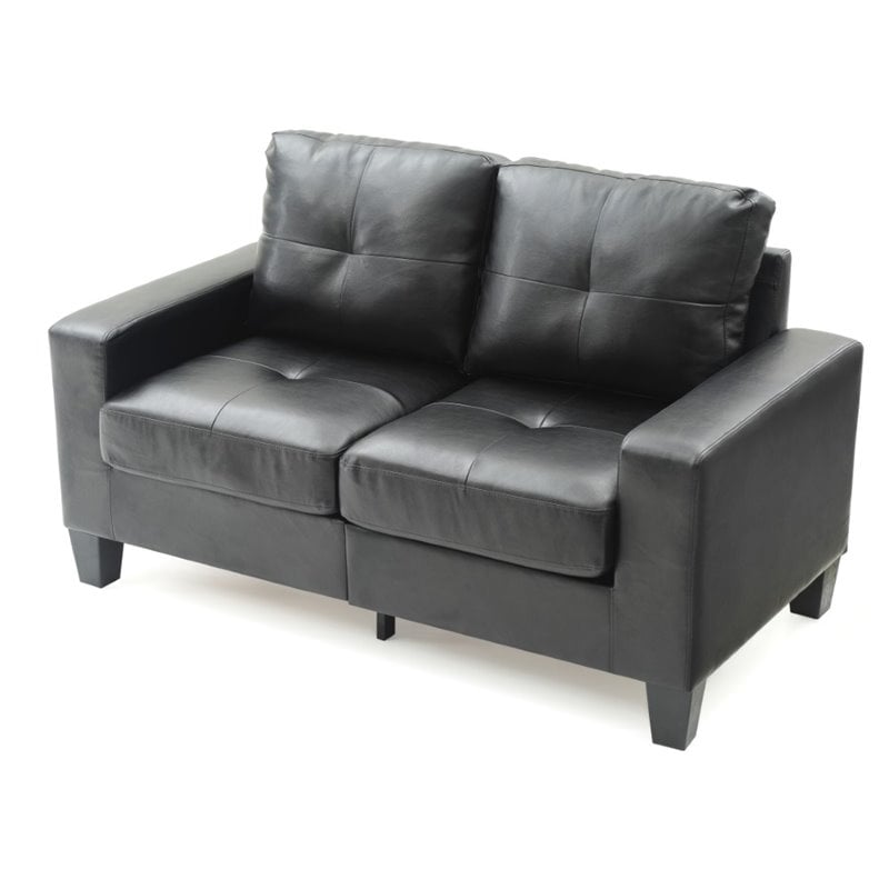 Glory Furniture Newbury Faux Leather Modular Loveseat in Black