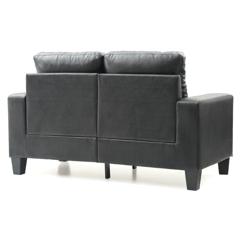 Glory Furniture Newbury Faux Leather Modular Loveseat in Black