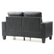 Glory Furniture Newbury Faux Leather Modular Loveseat in Black