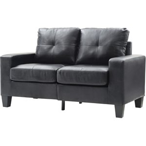 Glory Furniture Newbury Faux Leather Modular Loveseat in Black