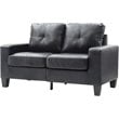 Glory Furniture Newbury Faux Leather Modular Loveseat in Black
