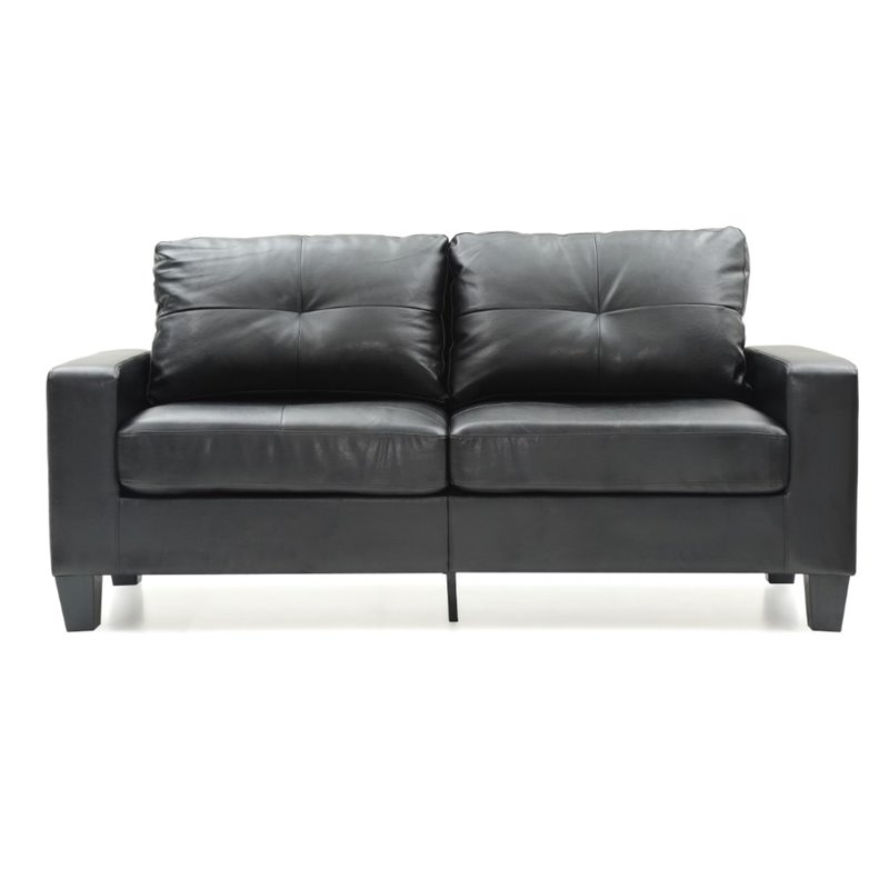 Glory Furniture Newbury Faux Leather Modular Sofa in Black