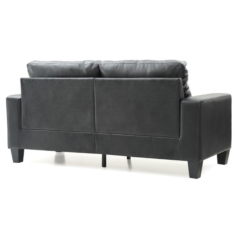 Glory Furniture Newbury Faux Leather Modular Sofa in Black
