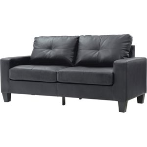 Glory Furniture Newbury Faux Leather Modular Sofa in Black