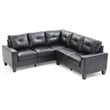 Glory Furniture Newbury Faux Leather Sectional in Black