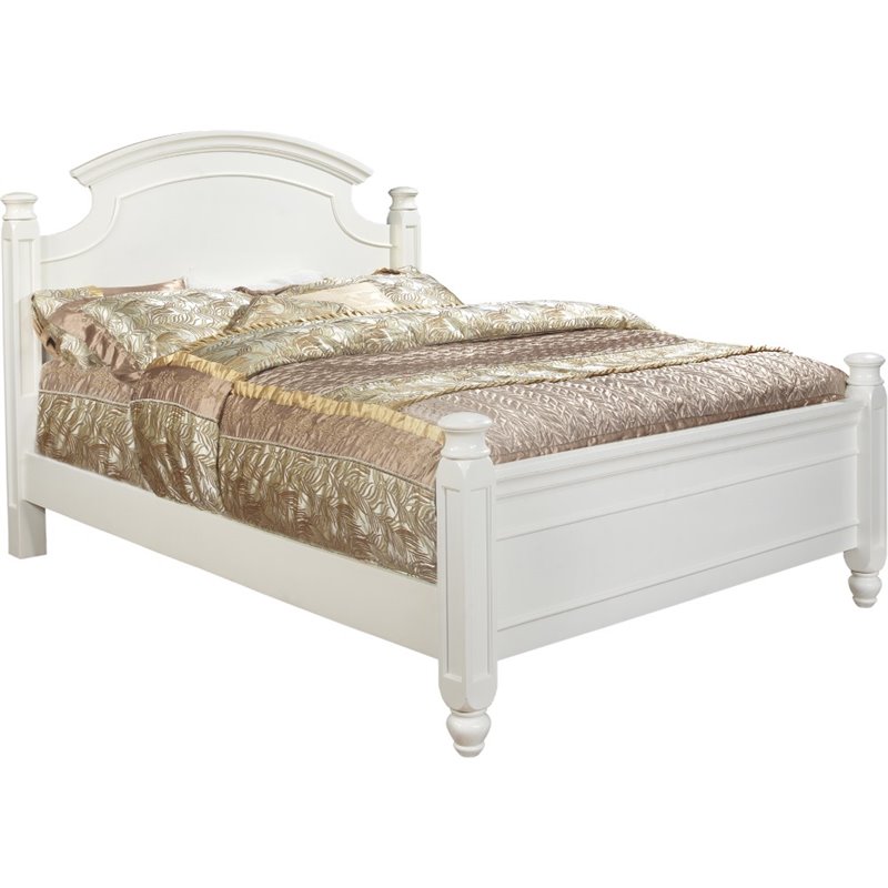 Glory Furniture Summit Queen Poster Bed in White ...