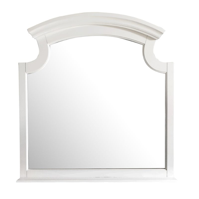 Glory Furniture Summit Wood Veneer Bedroom Mirror in White