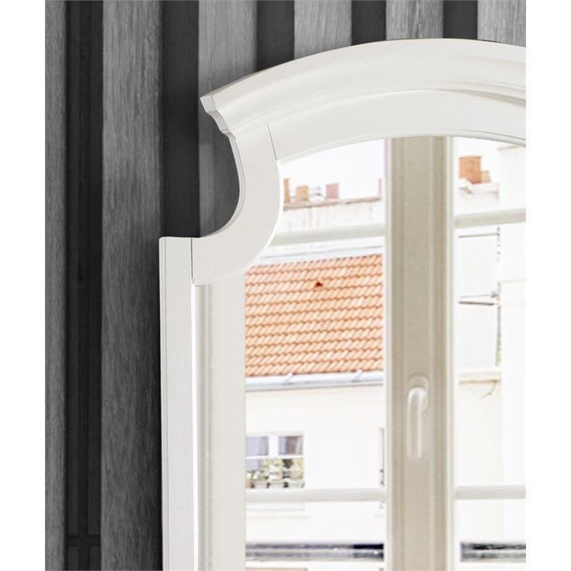 Glory Furniture Summit Wood Veneer Bedroom Mirror in White