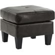 Glory Furniture Newbury Faux Leather Ottoman in Black