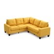 Glory Furniture Newbury Twill Fabric Sectional in Yellow