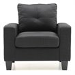 Glory Furniture Newbury Twill Fabric Club Chair in Black