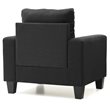 Glory Furniture Newbury Twill Fabric Club Chair in Black