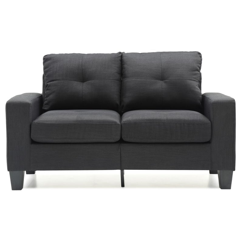 Glory Furniture Newbury Twill Fabric Modular Loveseat in Black