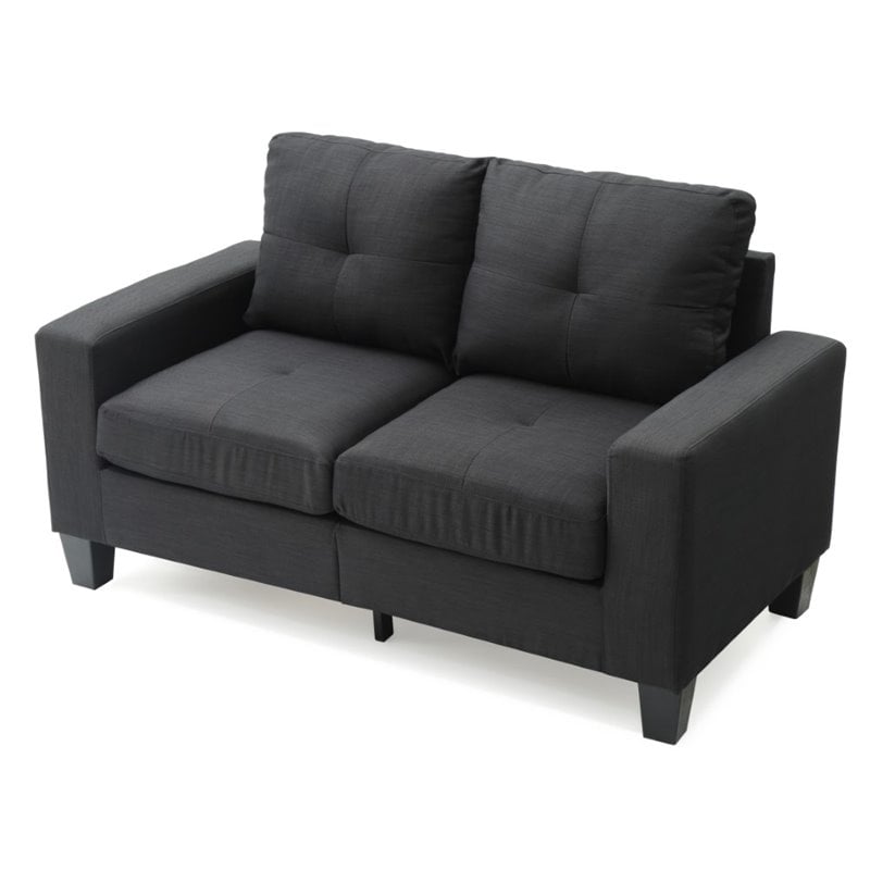 Glory Furniture Newbury Twill Fabric Modular Loveseat in Black